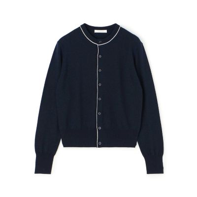 プレーンウール　クルーネックカーディガン
