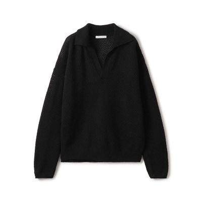 【新品未使用】トゥモローランド　パールメッシュコンビ ポロカラープルオーバー WEB・一部店舗限定】ウールメッシュ ポロプルオーバー