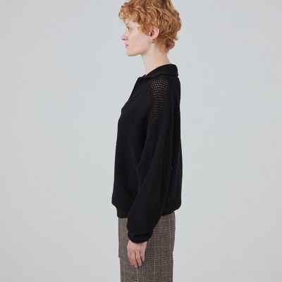 【ＷＥＢ・一部店舗限定】ウールメッシュ　ポロプルオーバー