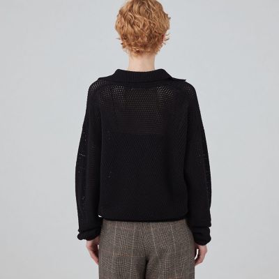 【ＷＥＢ・一部店舗限定】ウールメッシュ　ポロプルオーバー
