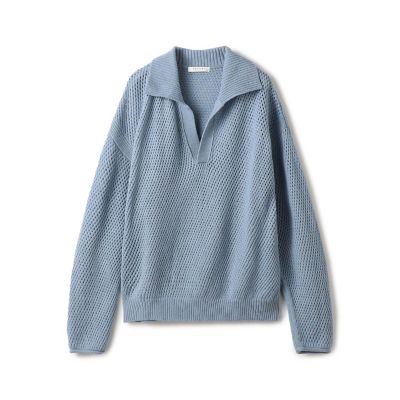 【ＷＥＢ・一部店舗限定】ウールメッシュ　ポロプルオーバー