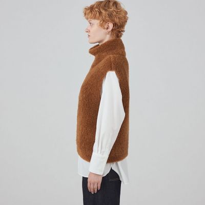 ムートン ジップアップベスト | maison TOMORROWLAND/メゾン