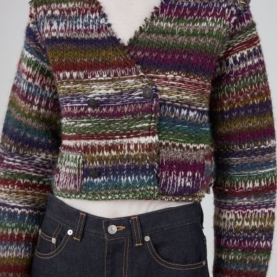 COSYHARU モヘアウール クロップドジャケット FLECKED MOHAIR-BLEND JUMPER フレックドモヘアブレンドセーター