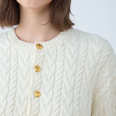 ケーブルニット コットン クルーネック カーディガン BPF01_12_12025102004_1102?$
