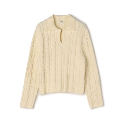 ハイブリットコットンケーブル ポロプルオーバー | maison