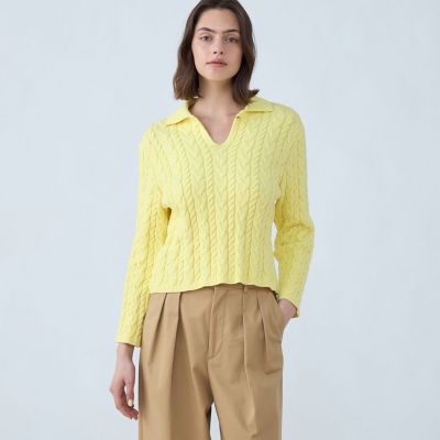 ハイブリットコットンケーブル ポロプルオーバー | maison