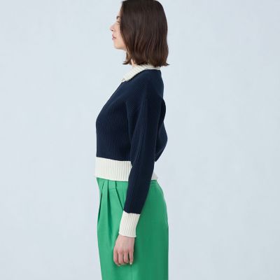 ハイブリッドコットン　ジップアップブルゾン