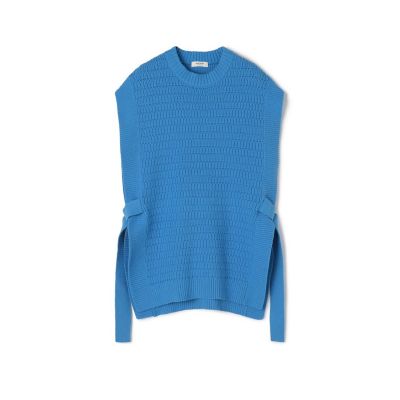 BACCA レーヨンシルクベルベット ホルターネックブラウス　ダークブルー レーヨンシルクベルベット ホルターネックブラウス | maison