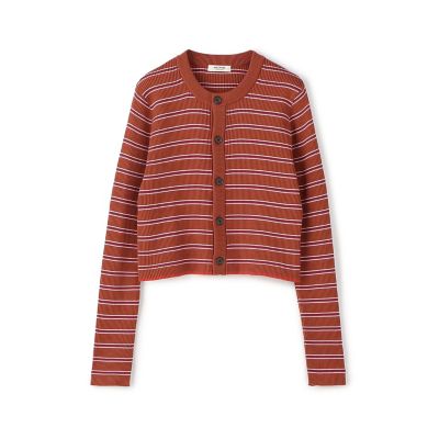 コットンリブ　クルーネックカーディガン