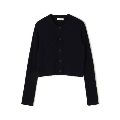 コットンリブ　クルーネックカーディガン