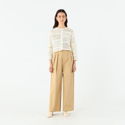 【ＷＥＢ限定】コットンレーシー　クルーネックカーディガン