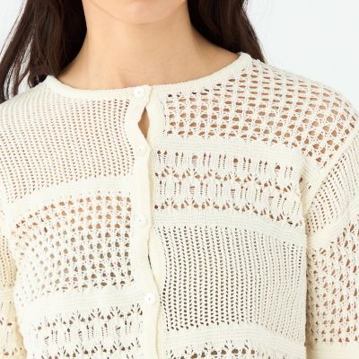 【ＷＥＢ限定】コットンレーシー　クルーネックカーディガン