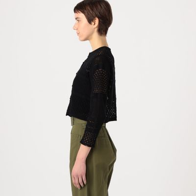 【ＷＥＢ限定】コットンレーシー　クルーネックカーディガン