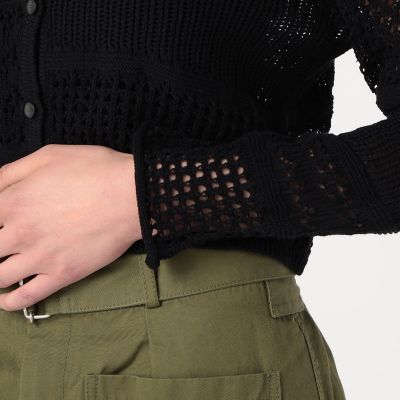 【ＷＥＢ限定】コットンレーシー　クルーネックカーディガン