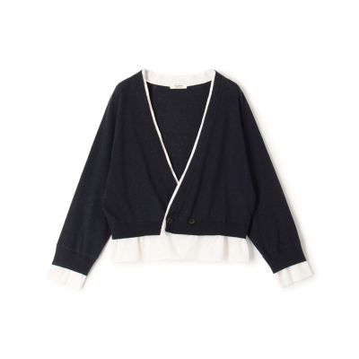 maison TOMORROWLAND/メゾン トゥモローランド ファブリックコンビ ダブルボタンカーディガン
