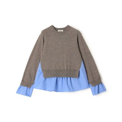 ＜maison TOMORROWLAND＞ファブリックコンビ　クルーネックプルオーバー