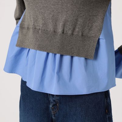 新品！トゥモローランド　ファブリックコンビ クルーネックプルオーバー ファブリックコンビ クルーネックプルオーバー | maison