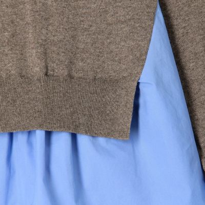 ファブリックコンビ クルーネックプルオーバー | maison