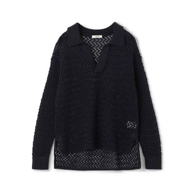 エブール ebure スキッパーシャツ コットンドライメッシュセーター ebure/エブール｜いま売れている「エブール」の春ニット BEST4｜エル