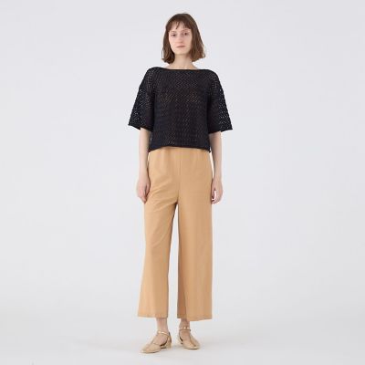 メッシュコットン ボートネックプルオーバー | maison