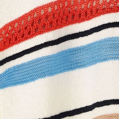 パイルボーダー　クルーネックベスト