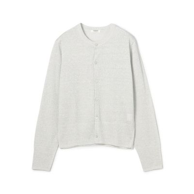 プレーンリネン クルーネックカーディガン | maison