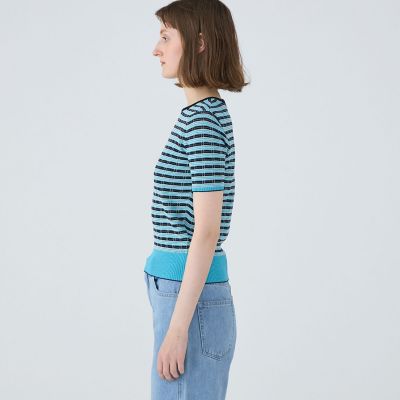 TOMORROWLAND / トゥモローランド コットンナイロンラメチェック クルーネックプルオーバー コットンナイロンラメチェック クルーネックプルオーバー