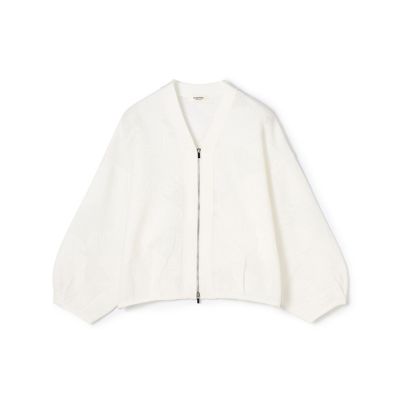 ＜maison TOMORROWLAND＞ボタニカルメッシュ　ジップアップカーディガン