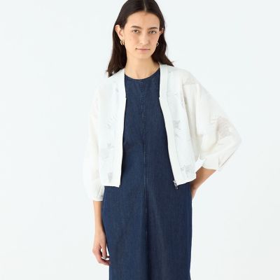ボタニカルメッシュ ジップアップカーディガン | maison