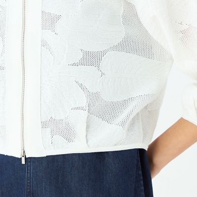 ボタニカルメッシュ ジップアップカーディガン | maison