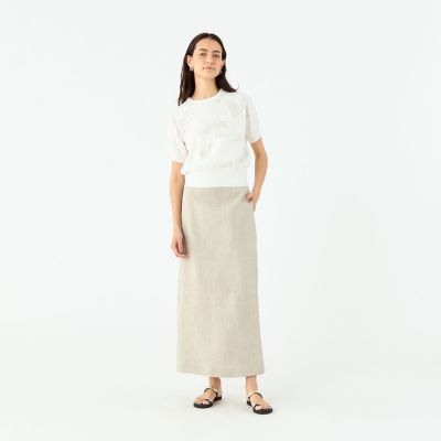 ボタニカルメッシュ　ハーフスリーブプルオーバー