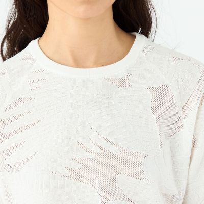 ボタニカルメッシュ　ハーフスリーブプルオーバー