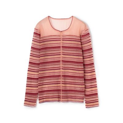 ＜maison TOMORROWLAND＞シアーボーダー　クルーネックカーディガン