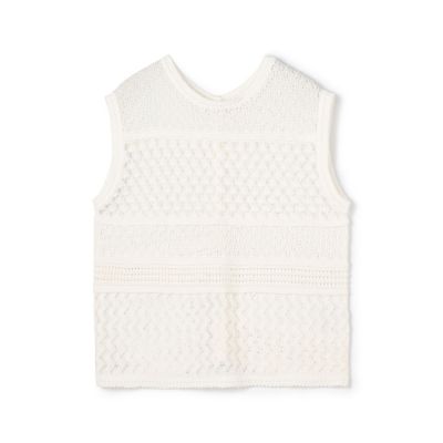 maison TOMORROWLAND/メゾン トゥモローランド レーシーギマ スリーブレスプルオーバー