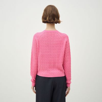 人気 マカフィー トゥモローランド ケーブルクルーネックカーディガン ピンク プレーンウール クルーネックカーディガン｜トゥモローランド 公式サイト