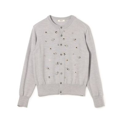 ＜maison TOMORROWLAND＞ウールビジュー　クルーネックカーディガン