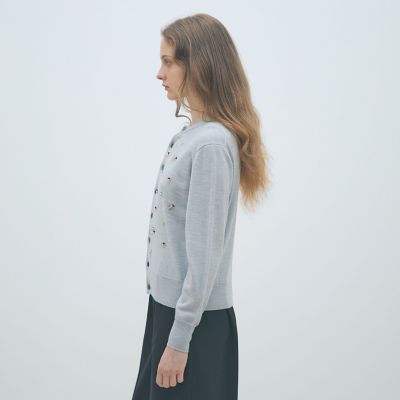 【新品】tricot ギザコットン クルーネックカーディガン 春 楽天市場】【ベルメゾン】 近赤外線ケアクルーネックニット