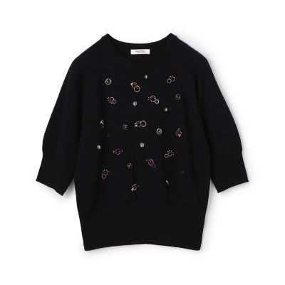 ＜maison TOMORROWLAND＞ウールビジュー　ハーフスリーブプルオーバー