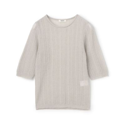 ＜maison TOMORROWLAND＞レーシーアルパカブレンド　ハーフスリーブプルオーバー