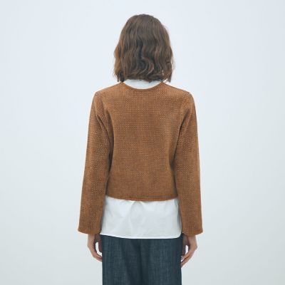 シェニールジャカード ジップアップカーディガン | maison