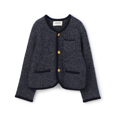 ウールツイーディー クルーネックカーディガン | maison TOMORROWLAND