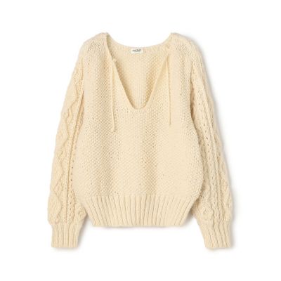 ＜maison TOMORROWLAND＞ハンドニット　キーネックプルオーバー