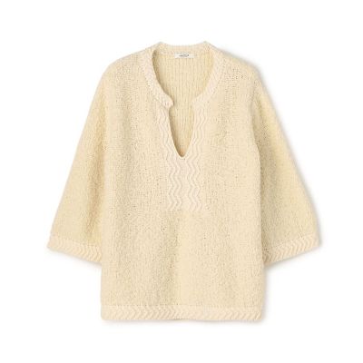 ＜maison TOMORROWLAND＞プレーンスラブ　キーネックプルオーバー