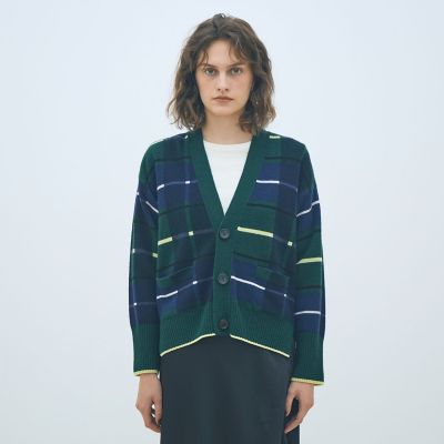 NZ LAMBS プリント Vネックカーディガン | maison