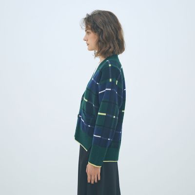 NZ LAMBS プリント Vネックカーディガン | maison