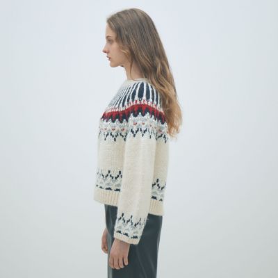 トゥモローランド マカフィー ビジュージャガードニット ベージュ 美品 トゥモローランド マカフィー ビジュージャガードニット ベージュ 美品