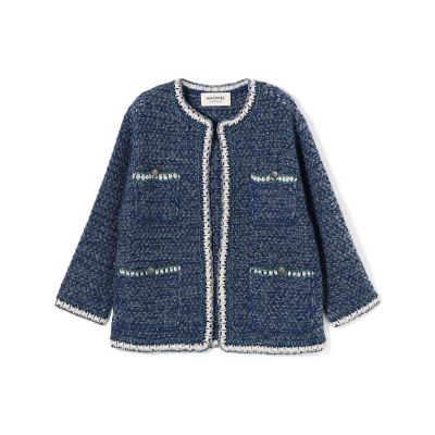 ＜maison TOMORROWLAND＞ラメツイードニット　４ポケットカーディガン