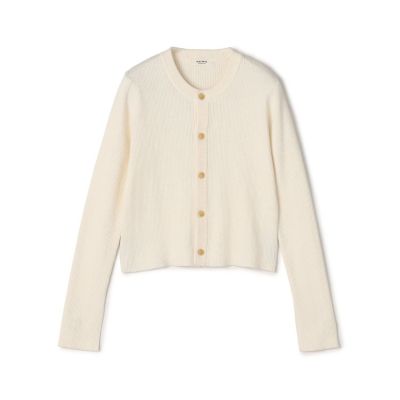 ＜maison TOMORROWLAND＞コットンリブ　クルーネックカーディガン