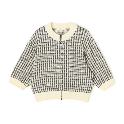 ＜maison TOMORROWLAND＞ギマコットンチェック　ジップアップカーディガン