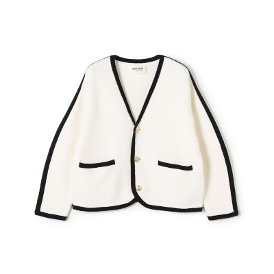 ＜maison TOMORROWLAND＞モスライクステッチ　Ｖカラーカーディガン